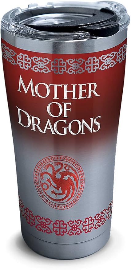 Amazon Com Tervis Hbo Game Of Thrones Mother Of Dragons Insulated Travel Tumbler Lid 16 Oz Tritan Silver Tumblers Water Glasses