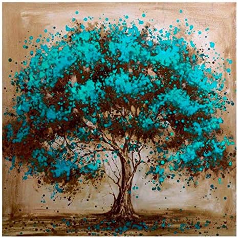 5D Diamond Painting by Number Kits for Adults Blue Tree Full Drill Diamond Dotz for Home Wall Decor - 11.8 * 11.8in Without Frame