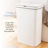 Tower T838005W Sensor Bin 50L White Battery Operated Retainer Ring view 4