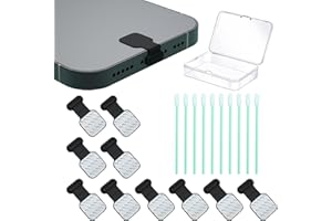 DUSHOCHN Anti Loss USB C Dust Plug, Type C Dust Plug Cover, Suitable for iPhone 16 15 Series with Cleaning Kit, 10 Packs
