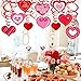 40 Pcs Valentine's Day Hanging Swirl Decorations Party Swirls Heart Swirl Hanging Steamers Foil Hanging Ceiling D*cor Swirl Streamers with Heart Cutouts for Valentine's Day Party Supplies Photo Booth