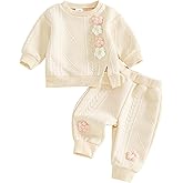 Toddler Baby Girl Outfits Long Sleeve Solid Sweatsuit Pants 2 Piece Clothes Fall Winter Infant Sweater Set 3M-5T