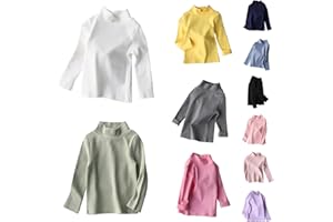 Baby Girls' Toddler Long Sleeve Turtleneck Shirts Cotton Turtleneck Solid Blouse Tops Undershirts Thermal Shirt