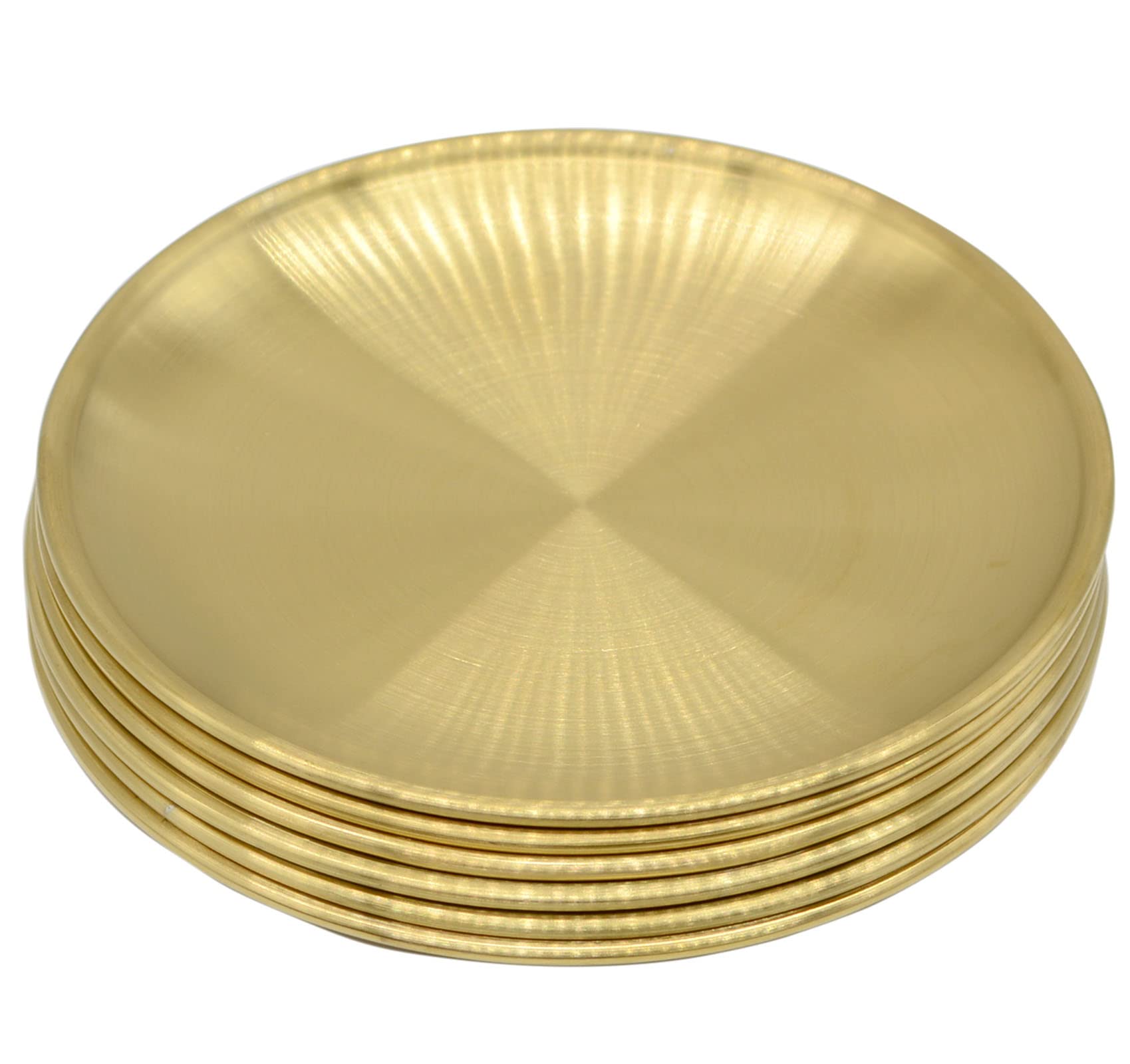 Photo 1 of 6 Pcs 5.5 Inch Circular Trinket Tray, Gold Stainless Steel, for Serving Trays Towel Storage Dish Plate Tea Fruit Trays Jewelry Plate Decorative Storage Tray (5.5 Inch, Gold)