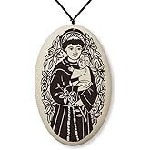 Touchstone Pottery Saint Anthony Porcelain Medal on Braided Cord | Patron of Patron of Lost Objects, Things That are Hoped for & The Poor