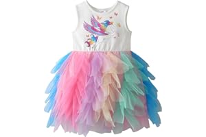 VIKITA Kids Girl Tutu Girl Sleeveless Casual Summer Party Princess Dress for Children 2-8 Years