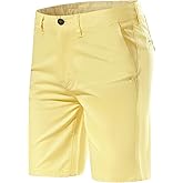Lars Amadeus Men's Shorts Summer Solid Color Slim Fit Flat Front Walk Chino Shorts