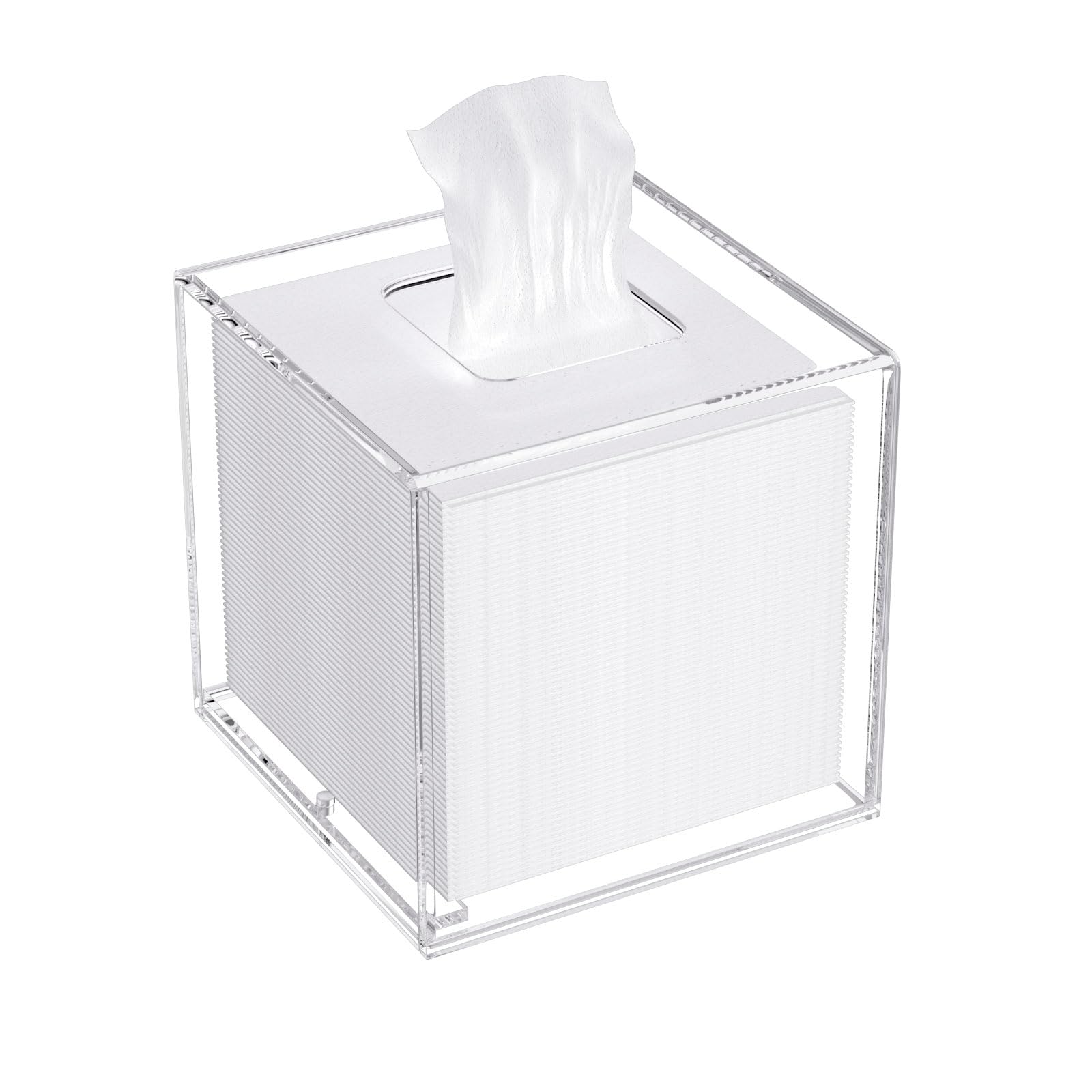 AITEE Acrylic Tissue Box Cover: Clear Square Tissue Holder Napkin Dispenser for Home Bathroom Kitchen Bedroom Office Coffee Table Restaurant