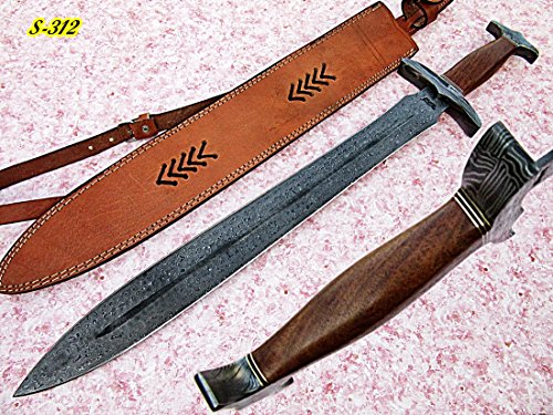 Sw-312 B, Handmade Damascus Steel 26.4 Inches Sword - Solid Rose Wood Handle with Damascus Steel Guard