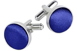 FELYSIK Classic Round Cufflinks for Men, Multi Colors, Silky Tuxedo Shirt Cuff Links for Wedding, Business, Prom