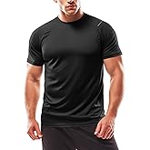 Zengjo Mens Workout Shirts Quick Dry Short Sleeve Athletic Tee Moisture Wicking Top for Running Gym Fitness Training