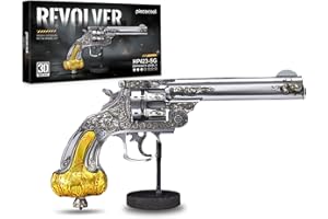 Piececool Metal Model Kits Revolver 3D Metal Puzzle for Adults Jigsaw Set Brain Teaser Best Gifts for Christmas