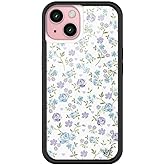 Wildflower Cases - Compatible with iPhone 15 | Protective Black Bumper, 6.5ft Drop Test Certified, Women Owned Small Business | Aesthetic Coquette Trendy Flower | Lilac & Blue Floral