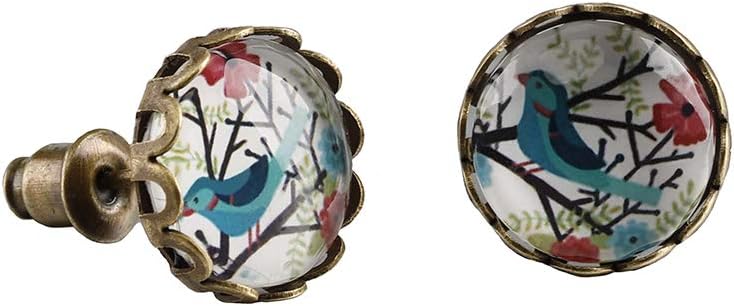 Vintage Women Charms Antique Owl Birds Art Stud Earrings Wedding Party Jewelry Fashion Hummingbird Earrings