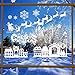 YLINGSU 66+ Large Christmas Snowflake Window Clings Decorations - Baubles / elk -Winter Wonderland Xmas Party Stickers Decal Ornaments (white)