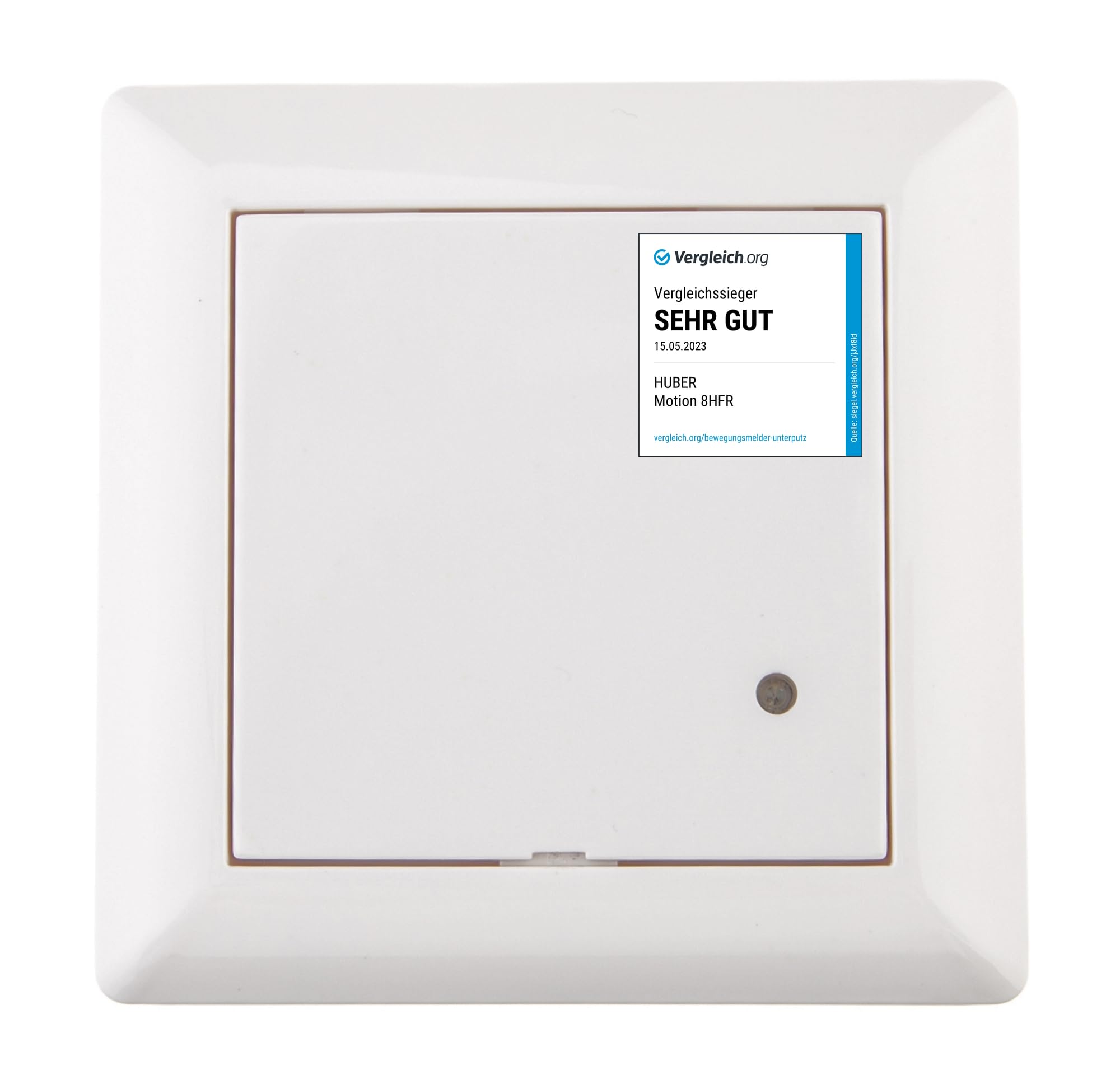 HUBER MOTION 8 HFR Radar Bewegungsmelder für Innen 180° - Unterputz Bewegungsmelder LED geeignet, Motion Sensor, auch für Schalterserien [55x55mm], 3-Draht-Technik
