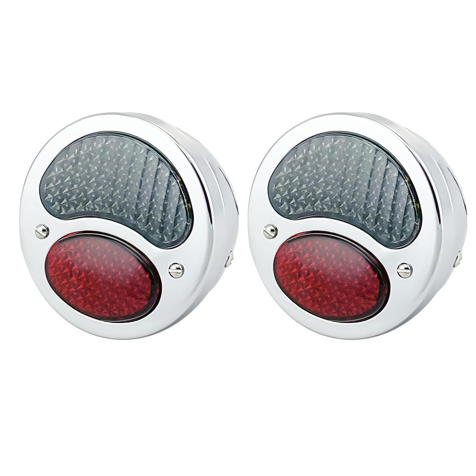FATECIM 2X Vintage Duolamp LED Tail Light 12V Rear