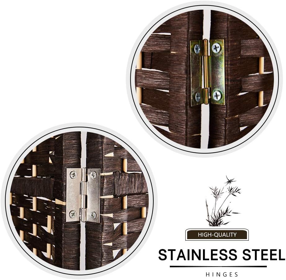 cocosica Weave Fiber Room Divider, Natural Fiber Folding Privacy Screen with Stainless Steel Hinge & 8 Panel Room Screen Divider Separator for Decorating Bedding, Dining, Study and Sitting Room: Furniture & Decor