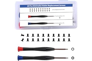 Moibunka Screws Replacement Compatible with Ridge Wallets for Men, 22 Pcs Upgraded Wallet Screws Set with Hex & Torx Screwsdriver, Replacement Parts for Metal & Carbon Fiber Wallets, Black