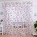 DZT1968® 1PC White Printed Flower Lace Chiffon Tulle Sheer Window Treatments Door Screen Curtain (80 inch x 40 inch) (Pink)