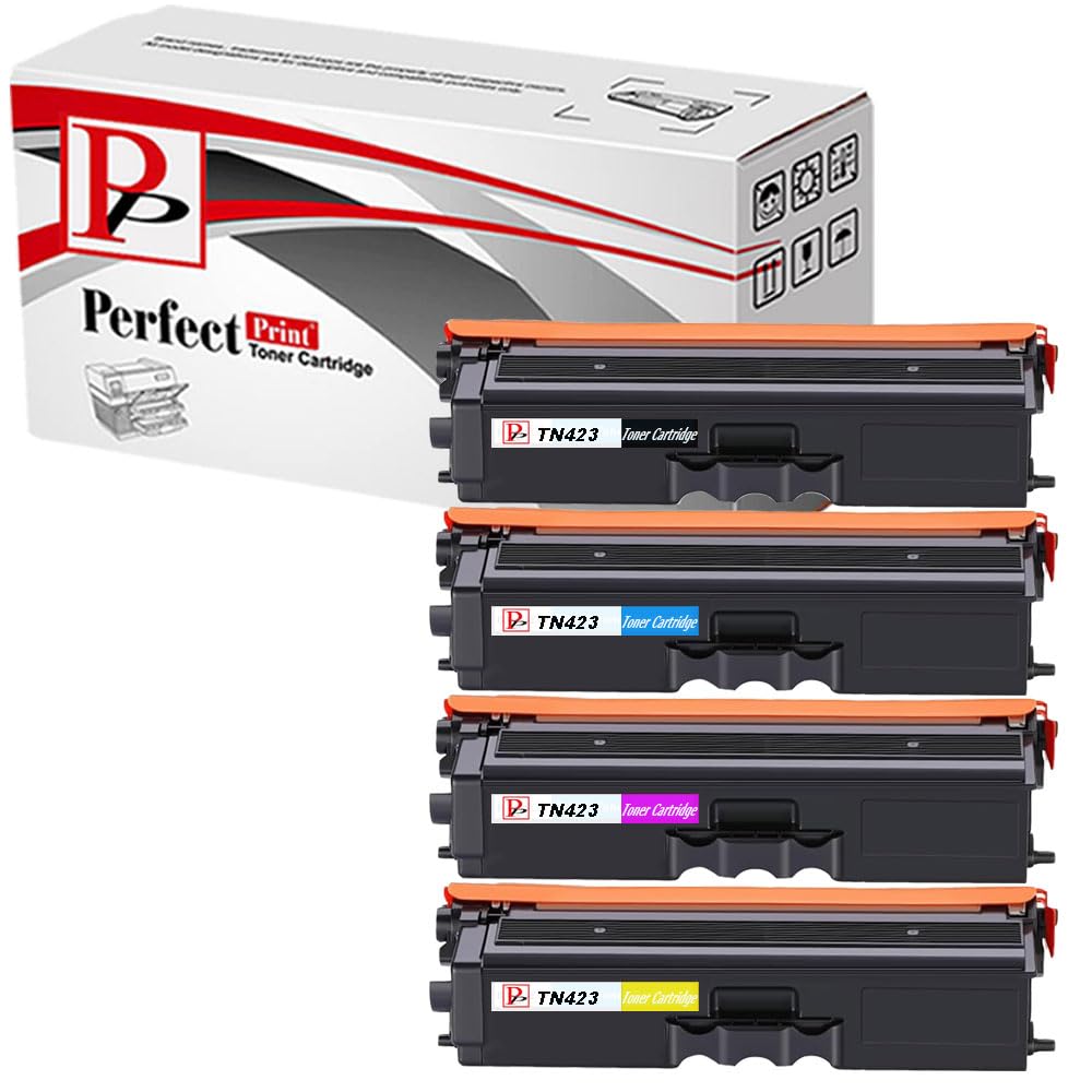 PerfectPrint Compatible Toner Cartridge Replacement for Brother DCP-L8410CDW HL-L8260CDW HL-L8360CDW MFC-L8690CDW MFC-L8900CDW TN-423 (Black/Cyan/Magenta/Yellow, 4-Pack)