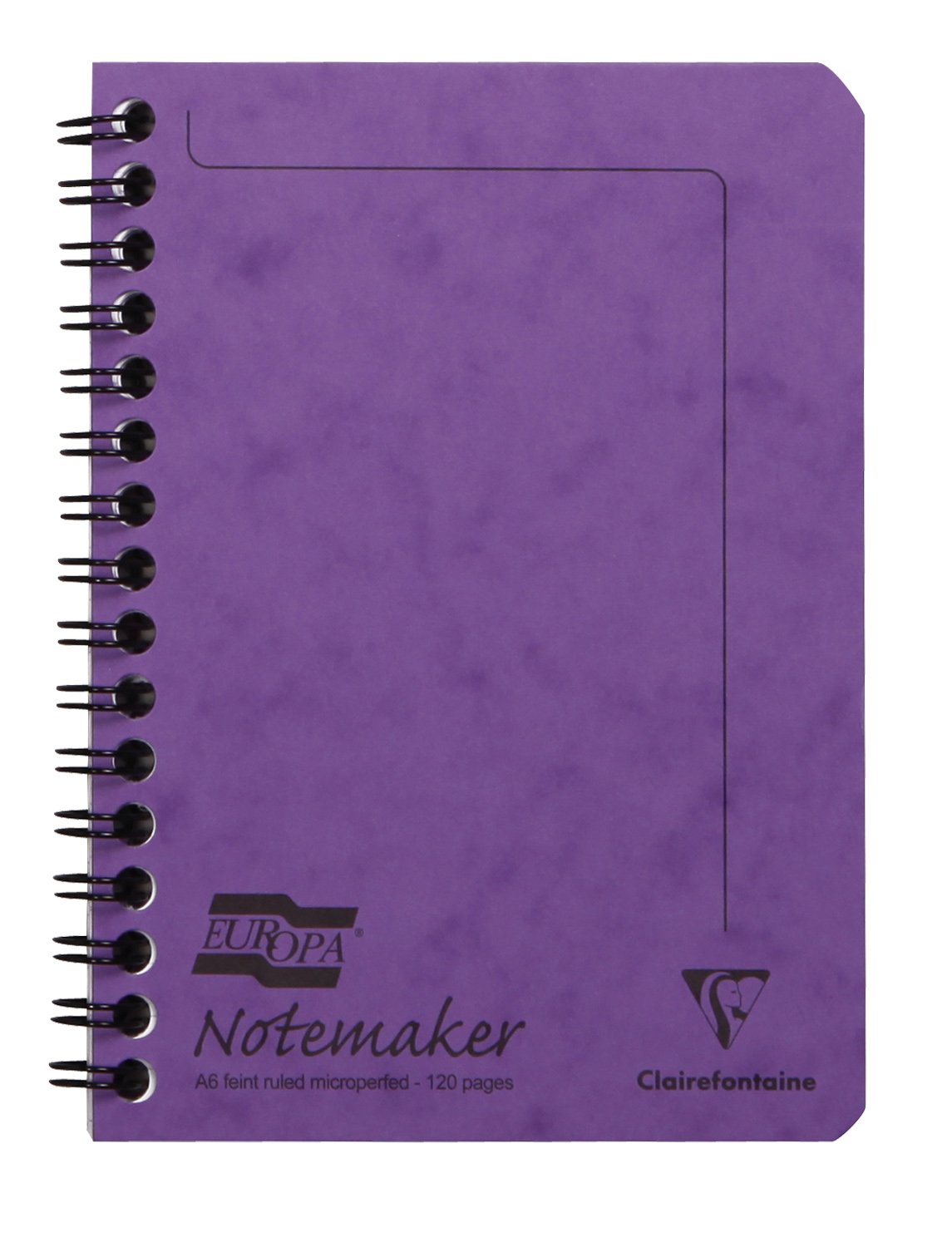 Clairefontaine - Ref 482/1145Z - Europa Wirebound Notemaker Notepad (120 Pages) - A6 (105 x 148mm) in Size, Lined Rulings, Micro-Perforated Sheets - Lilac