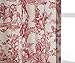 Maison d' Hermine Curtains for Living Room 100% Cotton 96 inch Length One Panel Light Filtering Toile Curtains for Bedroom Windows with Rod and Loop Pockets Drapes (The Miller Red, 50