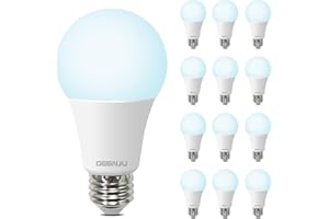 DEGNJU LED Light Bulbs, 100 Watt Equivalent LED Bulbs A19, 5000K Daylight Light Bulb, 1500 Lumens, E26 Standard Base, Non-Dimmable, 13W Bright White LED Bulbs for Bedroom Home Office, 12 Pack
