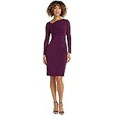 Maggy London Womens Women's Long Sleeve Dress with Sheer Mesh Sleeves for Wedding Guest, Funeral, and Work