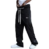 VIPWOLF Men's Graphic Stacked Sweatpants Street Double Waisted Drawstring Sweat Pants