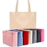 Xoppia Bag Organizer compatible with Loewe Medium Puzzle Fold Tote. Felt Bag Insert for Handbag. Bag Liner for Women Tote Bags. (Brown, Style B: Side Zipper)