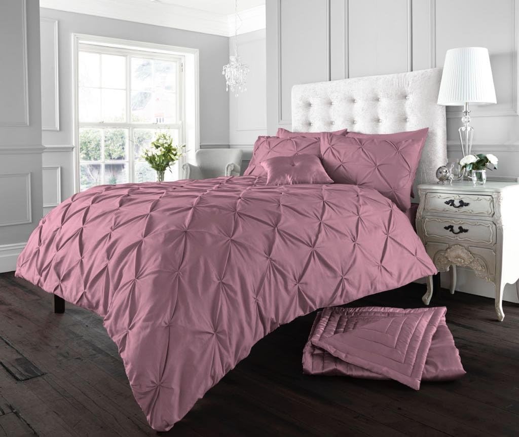 Goldstar ® Alford Rose Super King Duvet Cover Pintuck Quilt Cover Signature Bedding Set With Pillowcase