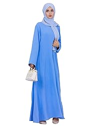 Zofocy Solid Color Women Abaya Modest Muslim Prayer