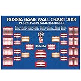 Russia Game Wall Chart Poster - 16 x 24 Inches World Soccer Matches/Football Tournament Schedule/Soccer Calendar Bar/Party Decorations
