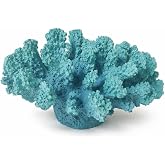 Delicate Moment Coastal Beach Ocean Coral Decor, Resin Faux Coral Ornament for Home Tabletop &amp; Shelf Decoration, Perfect Nautical Gift for Beach &amp; Ocean Lovers (Blue)