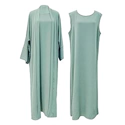 2PCS Women's Muslim Dresses Abaya Islamic Dubai