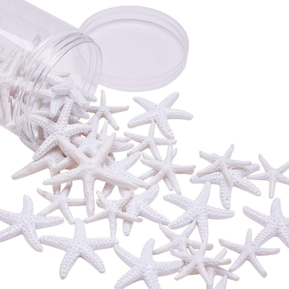 PandaHall Elite 45 pcs 3 Sizes White Resin Pencil Finger Starfish Decorative Starfish Ornaments for Wedding Party Home Decor Craft Making