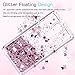LeYi for Galaxy Note 4 Phone Case with Tempered Glass Screen Protector [2 Pack] for Girls Women,Shiny Glitter Moving Quicksand Liquid Clear TPU Protective Cover Case for Galaxy Note 4 Rose Gold
