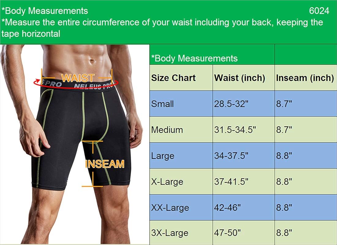 Neleus Men's 3 Pack Compression Short: Clothing