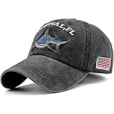 Men's Original FL Shark Hat Embroidered Florida Vintage Denim American USA Flag Baseball Cap
