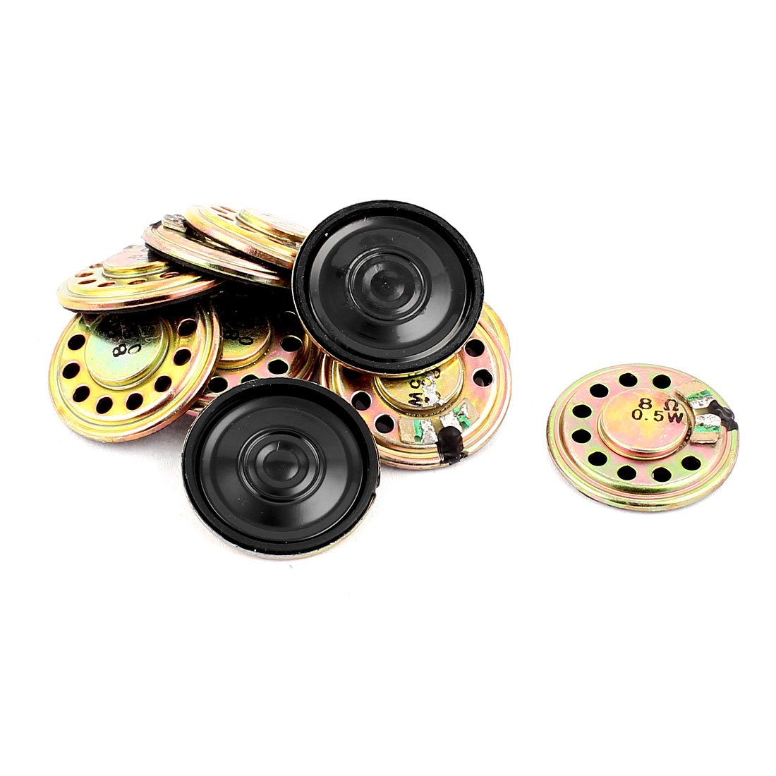 sourcing map 0.5W 8 Ohm Internal Mini Magnet Speaker Loudspeaker 28mm 10Pcs