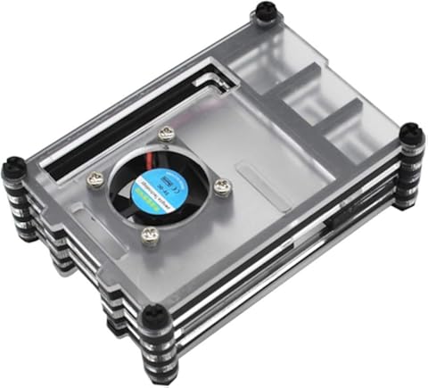 Naliovker Geekteches Raspberry Pi - Caja de AcríLico con Ventilador para Raspberry Pi 4 Modelo B