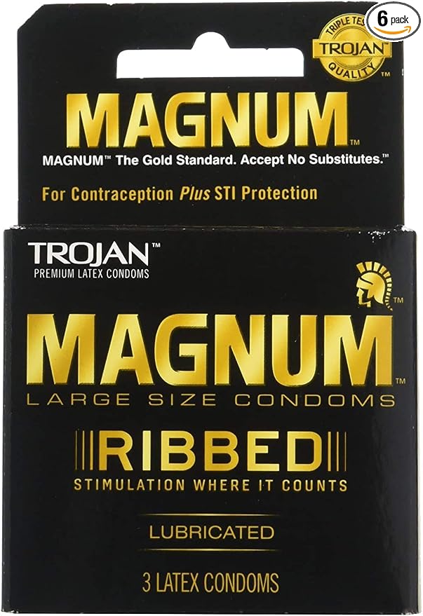 Trojan condom magnum rib (022600642084)