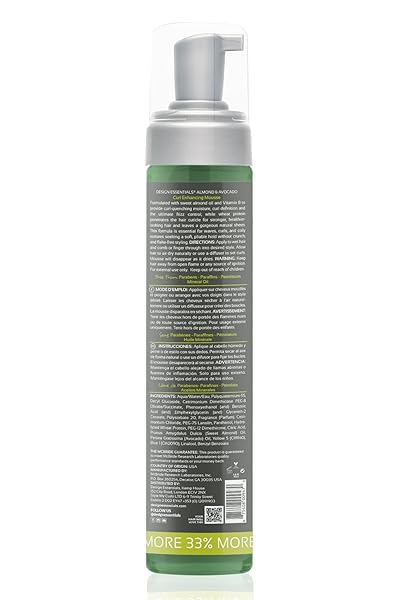 DESIGN ESSENTIALS ALMOND AND AVOCADO CURL ENHANCING HAIR MOUSSE FOR CURLY HAIR; 10 OZ (PACK OF 1)