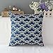 WOMHOPE Set of 4 Colorful Geometric Throw Pillow Covers Decorative Burlap Toss Pillowcases Square Cushion Cases 18 x 18 Inch for Living Room,Couch,Bed (Blue Triangle (Set of 4))
