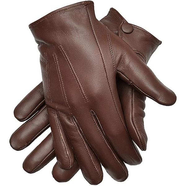 Men's Dress Leather Gloves (Medium, Dark Brown) at Amazon
