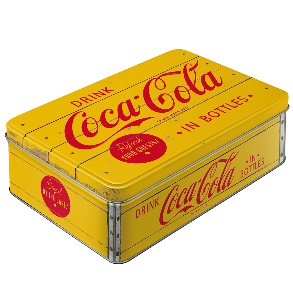 Nostalgic-Art Tin Box Flat, Metal, Multicoloured, 20 x 16 x 7 cm / 9 x 6,3 x 2,8 Inch Living Room