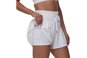 Blaosn Flowy Athletic Shorts for Women Gym Workout Running Short Pants High Waist Skort with Pocket Casual Summer Clothes