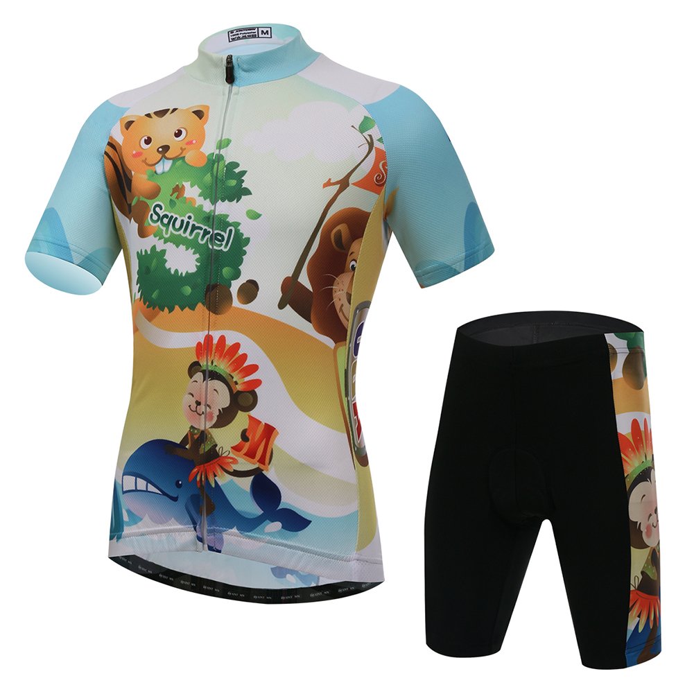 CH&Q Kids Cycling Jersey Set Boys Girls 3D Padded