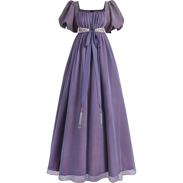 Amazon.com: Womens Renaissance Medieval Peasant Dress Empire Waist Regency  Era Ball Gown : Clothing, Shoes & Jewelry